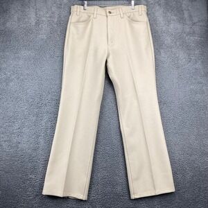 Vintage Levis Mens Beige Dacron Polyester Casual Pants Size‎ 36x30 Trousers